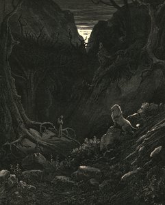 Een leeuw kwam, tegen mij zoals het leek, c1890 door Gustave Dore
