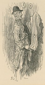 Een Man die Stof Vasthoudt door Gustave Dore