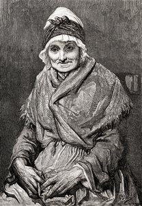 Naar een tekening gemaakt in 1880 door Gustave Dore van zijn verpleegster Francoise. Uit Leven en Herinneringen van Gustave Dore, gepubliceerd 1885.
