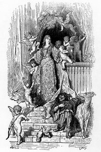 Alcina in haar glorie door Gustave Dore