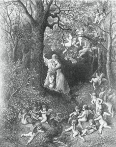 Angelica en Medoro, uit De Razernij van Orlando door Gustave Dore