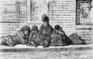 Slapend op de Straten, 1872 door Gustave Dore