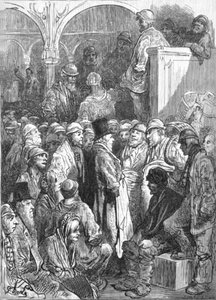 Billingsgate - Opening van de Markt, 1872 door Gustave Dore