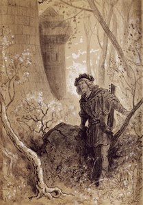 Blondel hoort de stem van Richard Leeuwenhart, illustratie voor Gargantua en Pantagruel door François Rabelais, gravure door Gustave Doré door Gustave Dore
