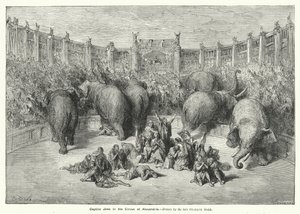 Gevangen Joden in het Circus van Alexandrië (gravure) door Gustave Dore