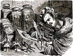 Cartoon door Honoré de Balzac (1799-1850) door Gustave Doré (1832-1883) voor de 