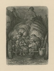 Kinderen zittend op de achterkant van een brouwerij bezorgwagen