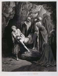 Christus naar het graf gebracht, Illustratie uit de Dore Bijbel