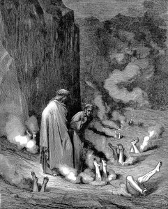 Dante en Vergilius in de hel, 1863 door Gustave Dore