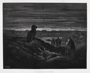 De dood van de profeet van Bethel, Illustratie uit de Dore Bijbel door Gustave Dore