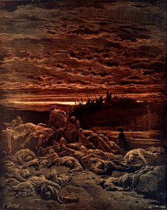 De dood van de zonen van Jerubbaal door Doré - Bijbel door Gustave Dore