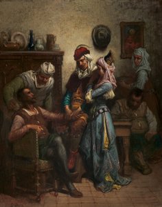 Don Quichot en Sancho Panza vermaakt door Basil en Quiteria