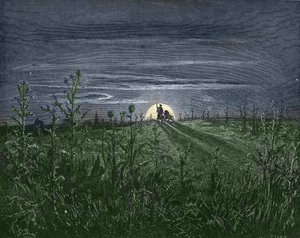 Don Quichot en Sancho, op weg naar Toboso - uit 