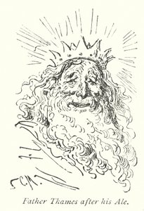 Vader Theems na zijn bier (gravure) door Gustave Dore