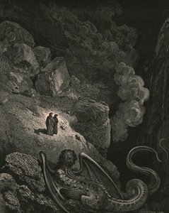 Onmiddellijk verscheen dat verachtelijke beeld van bedrog, ca. 1890 door Gustave Dore