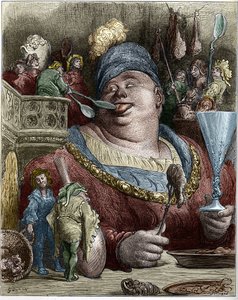 Gargantua, personage uit de romans van François Rabelais (1494-1553), Franse schrijver. Illustratie door Gustave Doré (1832-1883) door Gustave Dore