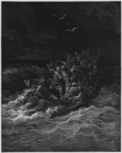 Gustave Dore Bijbel: Jezus kalmeert de storm