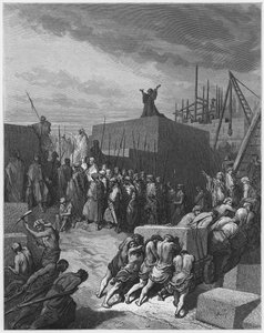 Gustave Doré Bijbel: De herbouw van de tempel door Gustave Dore