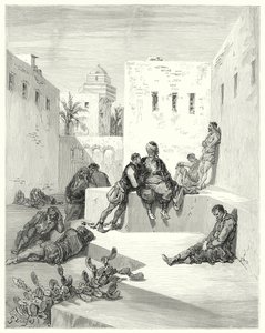 Don Quichot van Gustave Doré: "Uiteindelijk besloot ik een renegaat uit Murcia te vertrouwen, die mij grote bewijzen van zijn vriendelijkheid had getoond" door Gustave Dore