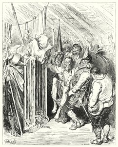 Wees niet ongeduldig, O Ridder van de Jammerlijke Figuur, over je gevangenschap (gravure) door Gustave Dore
