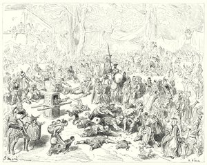 Don Quichot van Gustave Doré: "Arme Sancho volgde zijn meester met een zwaar hart" door Gustave Dore