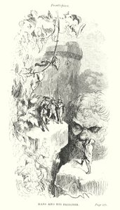 Hans en zijn gevangene (gravure) door Gustave Dore