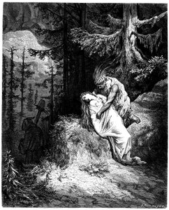 Illustratie door Gustave Doré (1832-1883) voor de roman van François René de Chateaubriand (1768-1848), Atala, editie Hachette 1863 door Gustave Dore