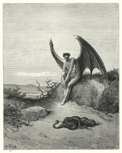 Illustratie door Gustave Dore voor Miltons Paradise Lost, Boek IX, regels 182, 183