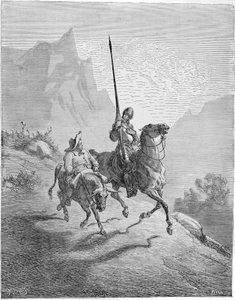 Illustratie bij het boek Don Quichot de la Mancha door M. de Cervantes, 1863 door Gustave Dore