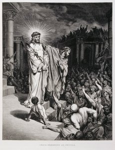 Jezus gepresenteerd aan het volk tijdens zijn proces, Illustratie uit de Dore Bijbel