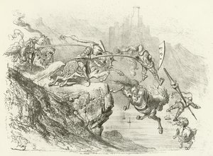 Ridderlijkheid in de 12e eeuw (gravure) door Gustave Dore