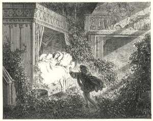 Doornroosje (gravure) door Gustave Dore