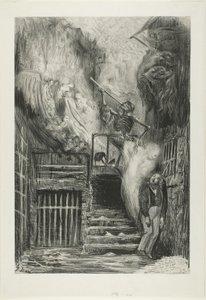 La Rue de la Vieille Lanterne: De zelfmoord van Gérard de Nerval door Gustave Dore