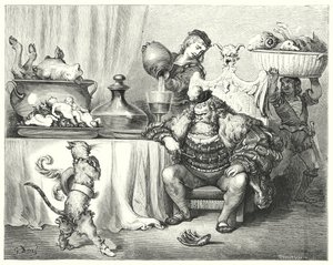 Le Maitre Chat ou le Chat Botte; De Gelaarsde Kat door Gustave Dore