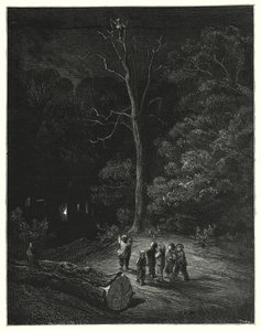 Le Petit Poucet; Klein Duimpje (gravure) door Gustave Dore