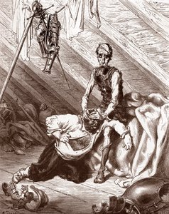De slechte effecten van het elixer van Fierabras Gravure door Gustave Doré voor 