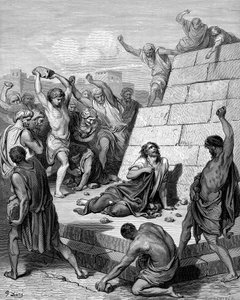 Martelaarschap van Sint Stefanus, c36 1866 door Gustave Dore