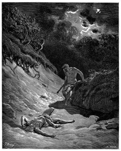 Moord op Abel door Kaïn - Illustratie van Gustave Doré voor de Bijbel
