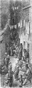 Orange Court - Drury Lane, 1872 door Gustave Dore