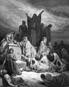 Plaag van Jeruzalem, gravure door Doré - Bijbel