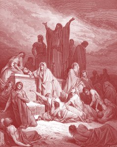 Plaag van Jeruzalem, gravure door Doré - Bijbel door Gustave Dore