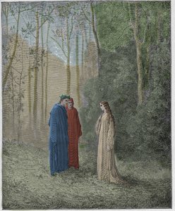 Purgatorio, Canto 5: Dante spreekt met Pia de Tolomei door Gustave Dore