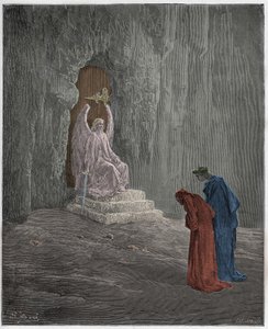 Purgatorio, Canto 9: Dante en Virgil bij de poorten van het vagevuur, illustratie uit "De Goddelijke Komedie" door Dante Alighieri, 1885