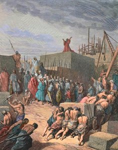 Herbouw van de tempel in Jeruzalem, gravure door Gustave Doré door Gustave Dore