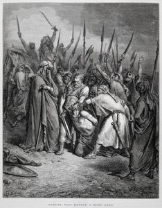 Samuel doodt Agag, Illustratie uit de Dore Bijbel
