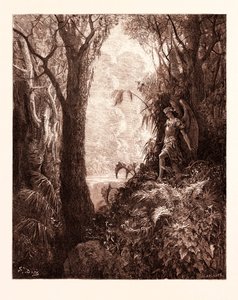 Satan in het paradijs door Gustave Dore