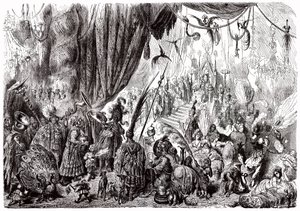 Sindbad de zeeman - verhaal van de duizend-en-een-nacht - illustratie door Gustave Doré - Maxwell editie 1865 - Zesde reis: het hof van de koning van Serendib door Gustave Dore