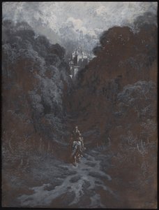 Sir Lancelot nadert het kasteel van Astolat