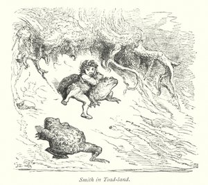 Smith in paddenland (gravure) door Gustave Dore