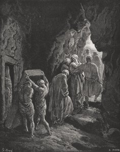 De begrafenis van Sarah, illustratie uit Dore